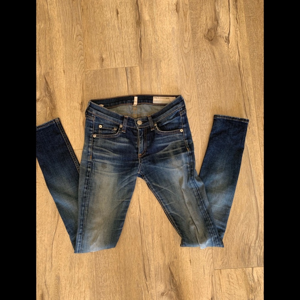 Rag and bone oil stain skinny jeans